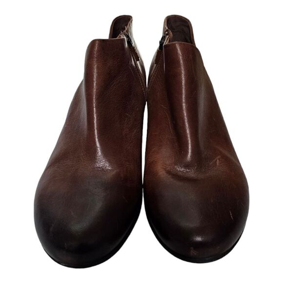 DANSKO Raina Leather Chestnut Burnished Ankle Booties Zip-Up Size 42/12 - Picture 2 of 8